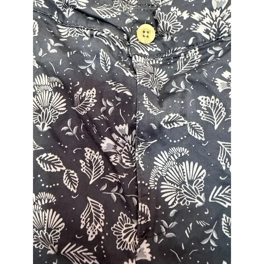 Jachs Girlfriend New York XXL Blue White Floral Chino Shorts Elastic Waist - Picture 3 of 5
